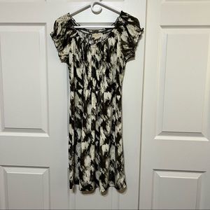 Michael Kors Green Print Sleeve Dress Small